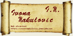 Ivona Makulović vizit kartica